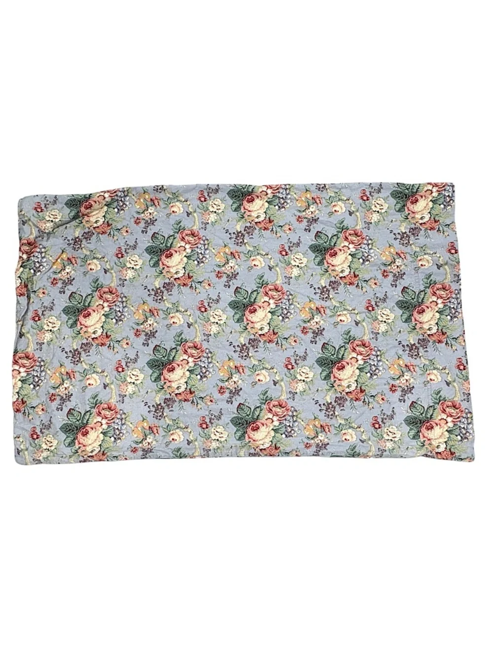 RAYMOND WAITES vintage cotton queen pillowcase one floral traditional English